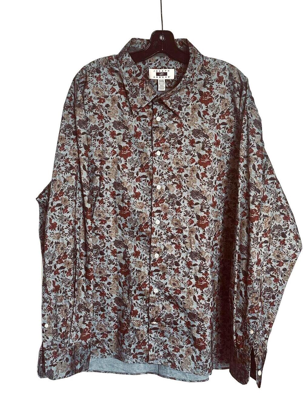 Joseph Abboud Men's Floral Long Sleeve Button-Up Shirt 100% Cotton Size - XXXL